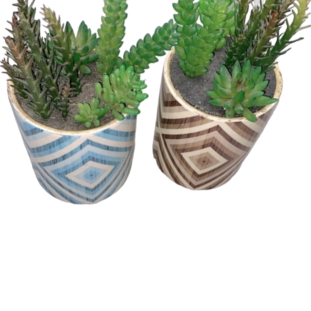 Set of two boho faux plants